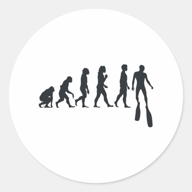 Free Diver Evolution Free Diving Apnea Diver Classic Round Sticker (Front)
