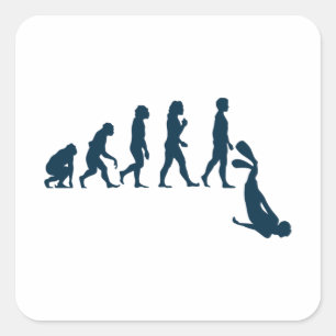 Free Diver Evolution Free Diving Apnea Diver Square Sticker
