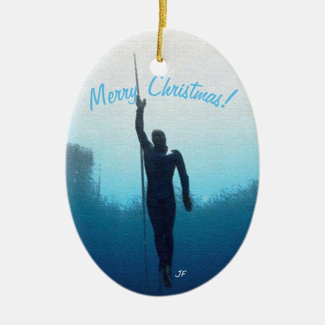 Free diving ceramic ornament (Front)