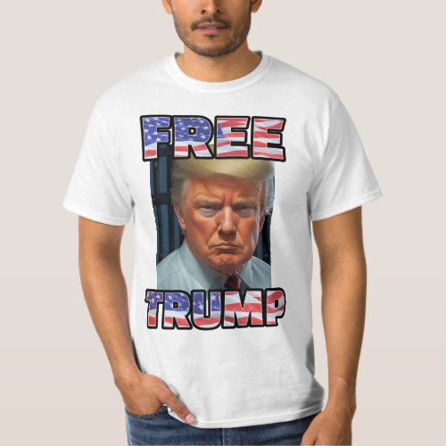 FREE DONALD TRUMP 2024  Mugshot Republican Maga T_Shirt