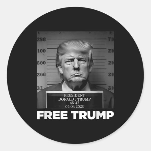 Free Donald Trump Mug Shot  Classic Round Sticker