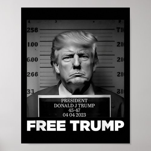 Free Donald Trump Mug Shot  Poster