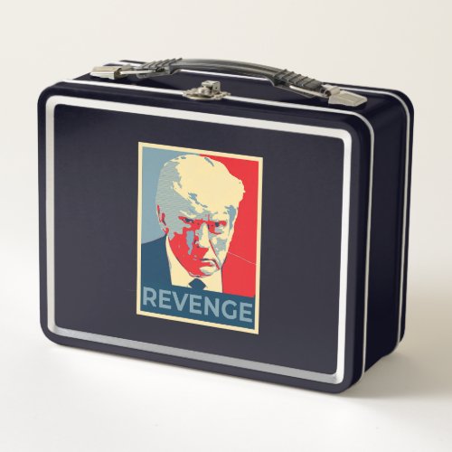 Free Donald Trump mug shot republican revenge MAGA Metal Lunch Box