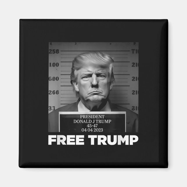Free Donald Trump Mugshot  Magnet (Front)