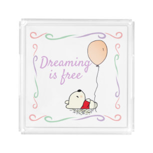 Free Dreams Bear with Balloons Acrylic Tray