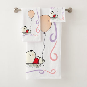 Free Dreams Bear with Balloons Bath Towel Set