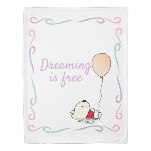 Free Dreams Bear with Balloons Duvet Cover