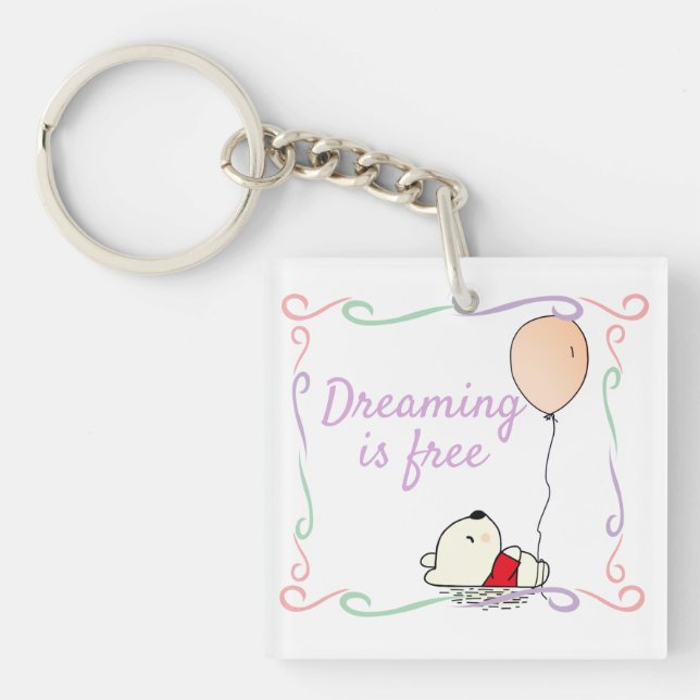 Free Dreams Bear with Balloons Keychain (Front)