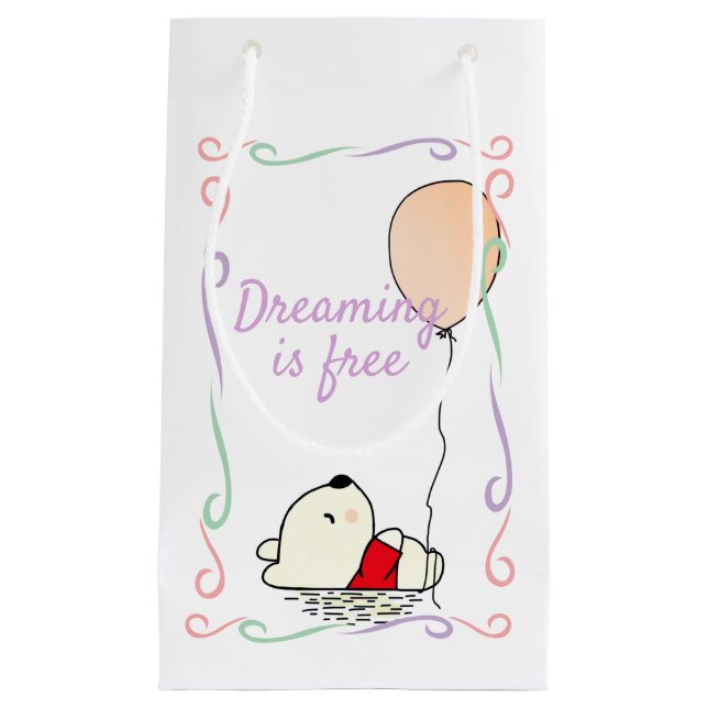 Free Dreams Bear with Balloons Small Gift Bag (Front)