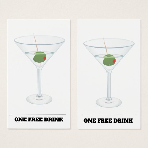  Free Drink Voucher Ticket Bar Token Card 