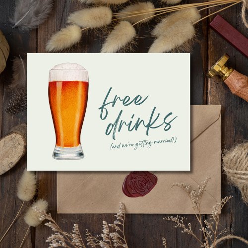Free Drinks Brewery Wedding Save The Date