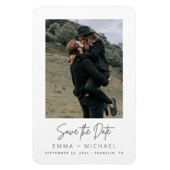 Free Drinks | Casual Save The Date Photo Magnet by thepixelprojekt at Zazzle