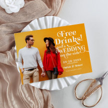 Free Drinks Funny Casual Wedding Save The Date
