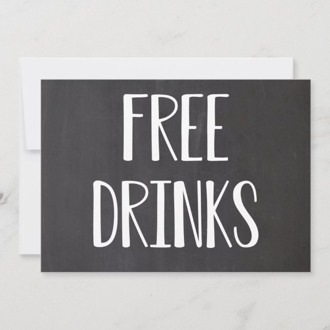 Free Drinks Funny Save the Dates Save The Date (Front)