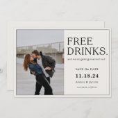 Free Drinks Save the Date (Front/Back)