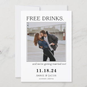 Free Drinks Save the Date Invitation