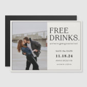 Free Drinks Save the Date Magnet (Front/Back)