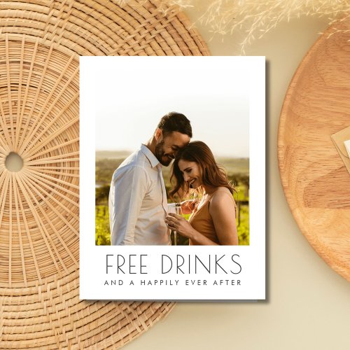 Free Drinks Winery Wedding Save the Date Announcement Postcard