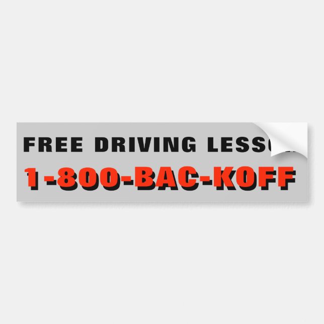 Free Driving Lesson "Back Off" Bumper Sticker (Front)