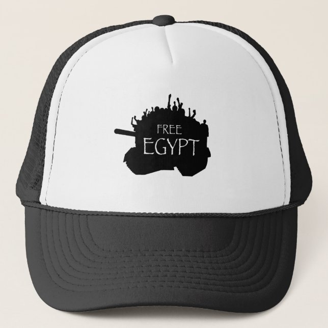 Free Egypt w/ Protesters Trucker Hat (Front)