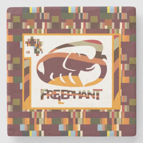 FREE ELEPHANT BY MASANSER PIXELAT STONE COASTER