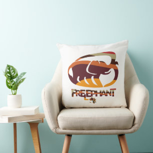 FREE ELEPHANT BY MASANSER PIXELAT THROW PILLOW