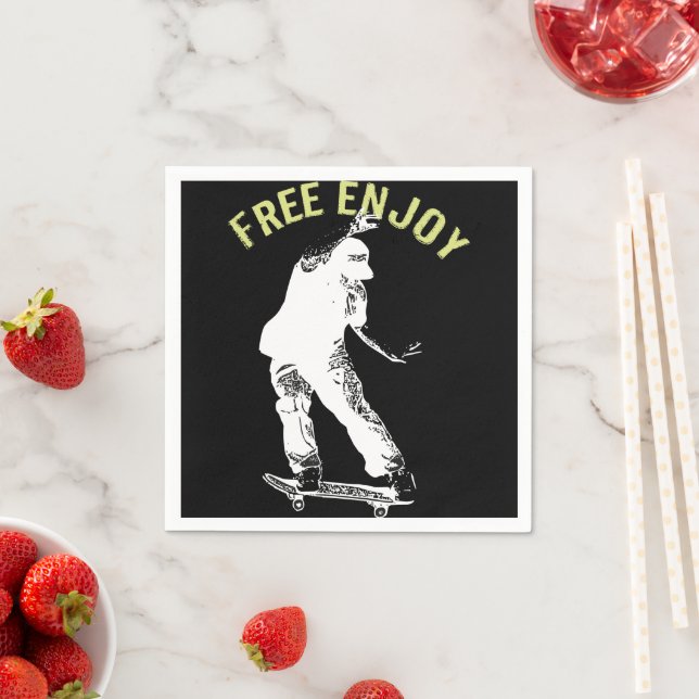 Free Enjoy Retro Urban Skateboarding  Napkins (Insitu)