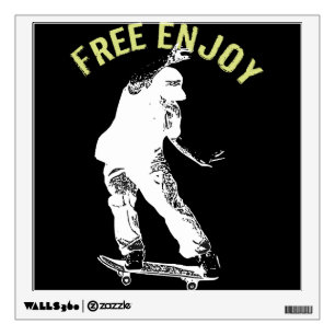 Free Enjoy Retro Urban Skateboarding  Wall Decal