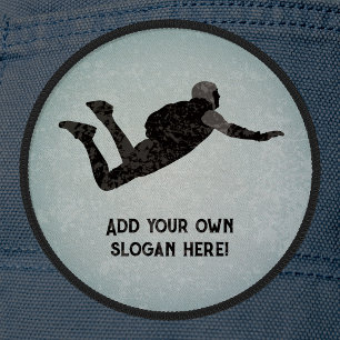 Free Falling Skydiver parachutist with own slogan Patch