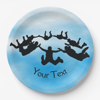Free Falling Skydiving Design Paper Plate by SjasisSportsSpace at Zazzle