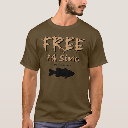Free Fish Stories T_shirt