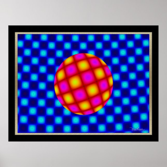 Free Floating Ball Optical Illusion Poster (Front)