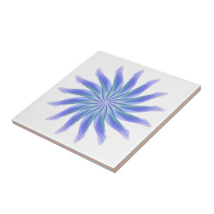 Free Flowing Floral Gorgeous Green Blue Purple Ceramic Tile