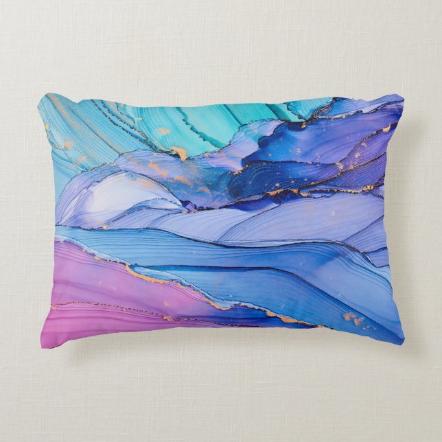 Free-flowing textures, luxury abstract art. accent pillow (Front)