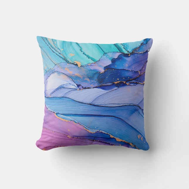 Free-flowing textures, luxury abstract art. throw pillow (Front)