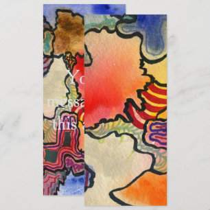 Free form abstract cool & hot color cells art invitation