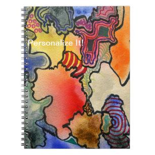 Free form abstract cool & hot color cells art notebook