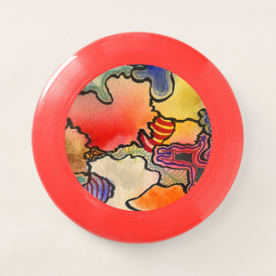 Free form abstract cool & warm color cells art Wham-O frisbee