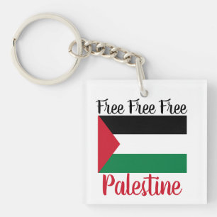 Free Free Free Palestine Keychain