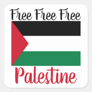 Free Free Free Palestine Square Sticker