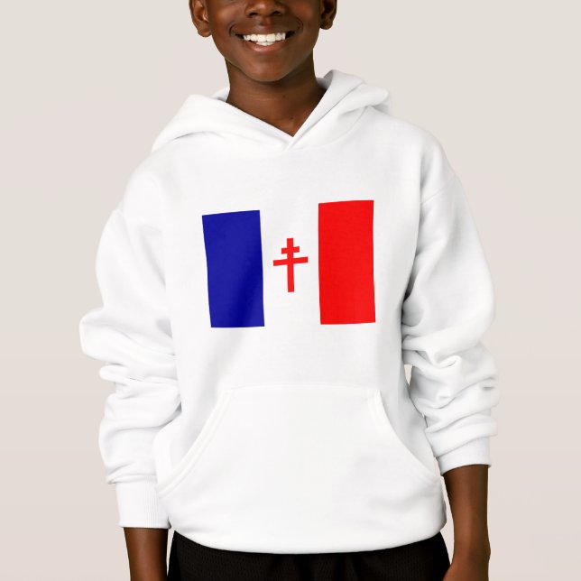 Free French Forces Flag Hoodie (Front)