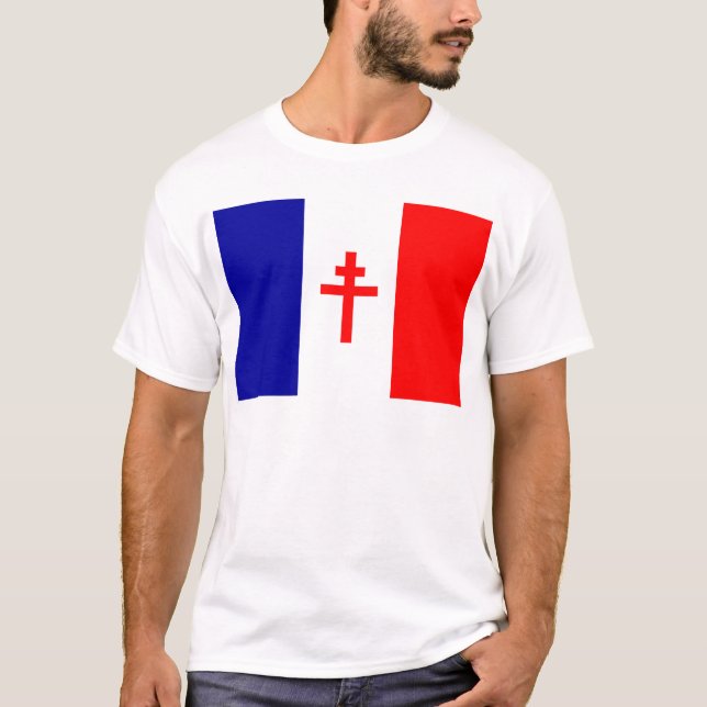 Free French Forces Flag T-Shirt (Front)