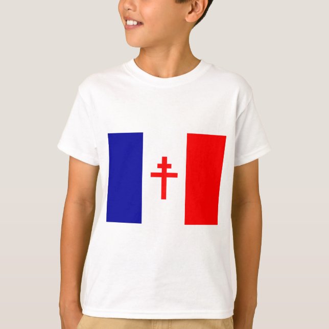 Free French Forces Flag T-Shirt (Front)