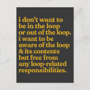 Free From Loop Responsibilities Quote Holiday Postcard