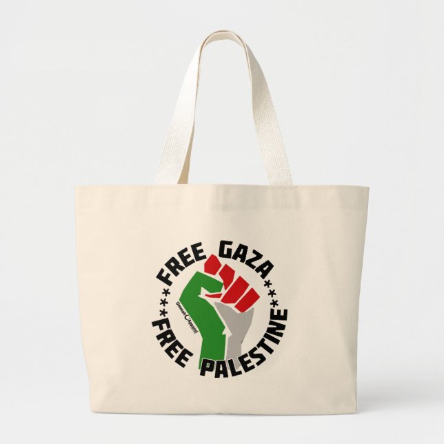 free gaza free palestine large tote bag (Front)