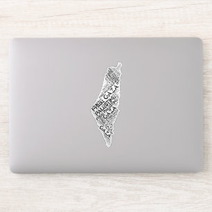 Free Gaza Free Palestine Map Cloud Word Sticker