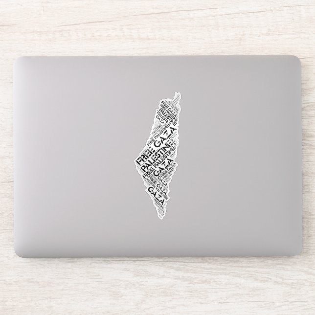 Free Gaza Free Palestine Map Cloud Word Sticker (Computer)