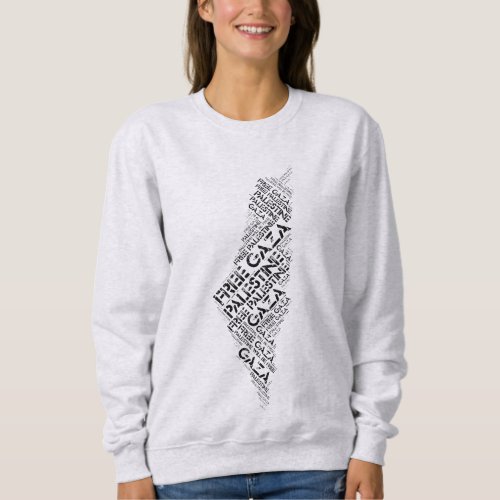 Free Gaza Free Palestine Map Cloud Word Sweatshirt