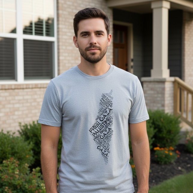 Free Gaza Free Palestine Map Cloud Word T-Shirt (Creator Uploaded)
