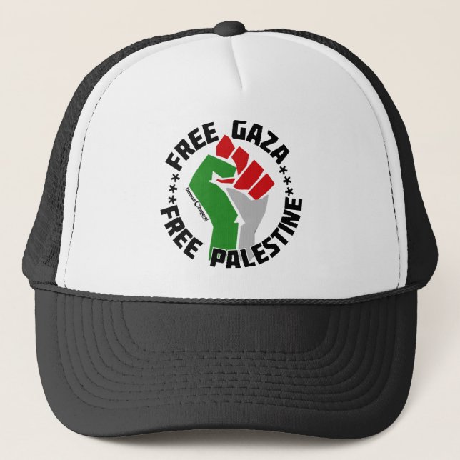 free gaza free palestine trucker hat (Front)